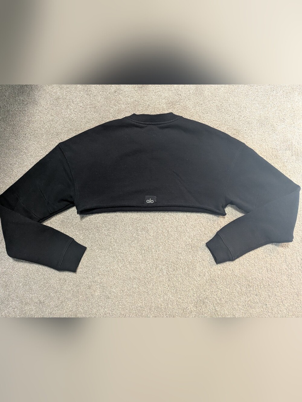 Alo Yoga Black Cropped Sweatshirt GUC